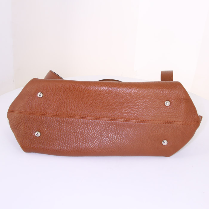 Borsa a tracolla Salvatore Ferragamo Sofia in pelle martellata marrone - Detail D5