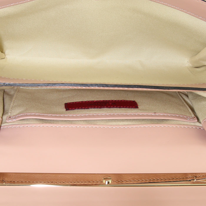 Borsa a tracolla Valentino Garavani Vavavoom in pelle beige - Detail D3