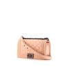 Chanel Boy shoulder bag in varnished pink quilted leather - 00pp thumbnail