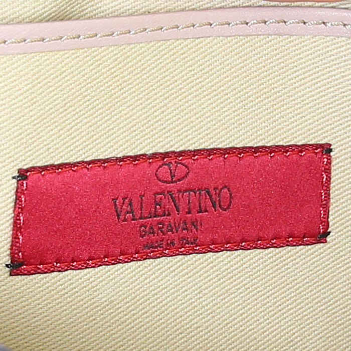 Sac bandoulière Valentino Garavani Vavavoom en cuir beige-rosé - Detail D4