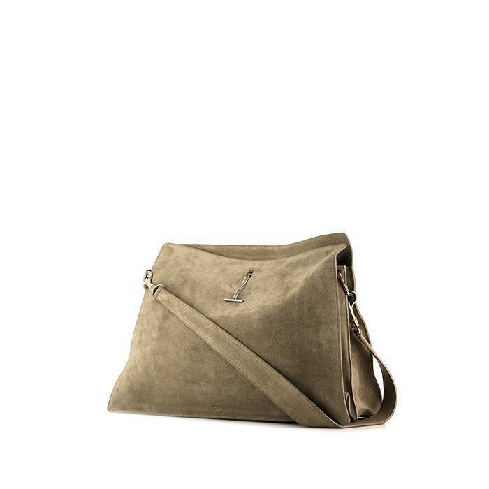 Celine New Shloulder handbag in grey-beige suede - 00pp