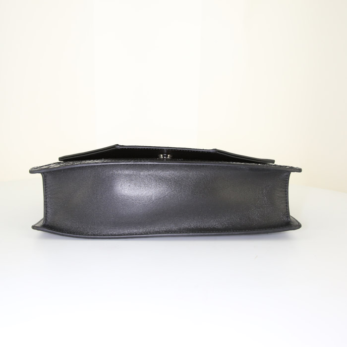 Borsa a tracolla Saint Laurent Betty in pitone nero e pelle nera - Detail D5