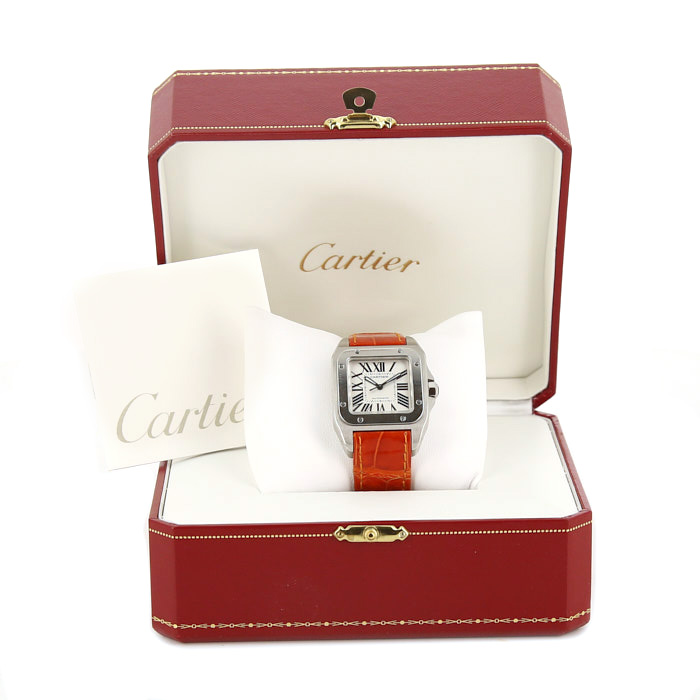 Montre Cartier Santos-100 en acier Ref :  2878 Vers  2000 - Detail D2