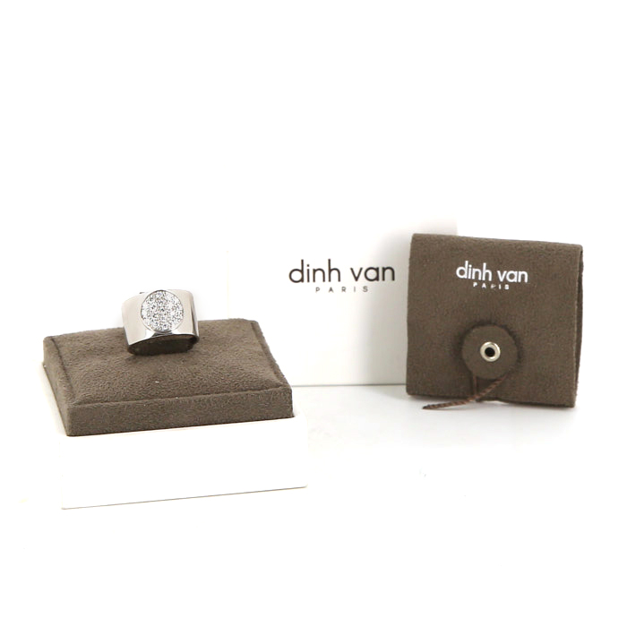 Dinh Van Anthea large model ring in white gold and diamond - Detail D2