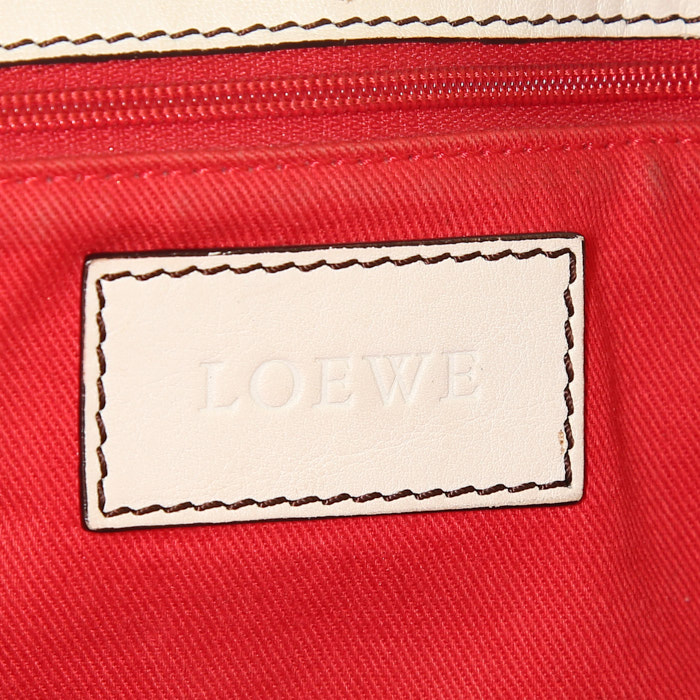 Shopping bag Loewe in pelle color crema - Detail D3