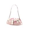 Dior Girly handbag in pink and white monogram canvas and white patent leather - 00pp thumbnail