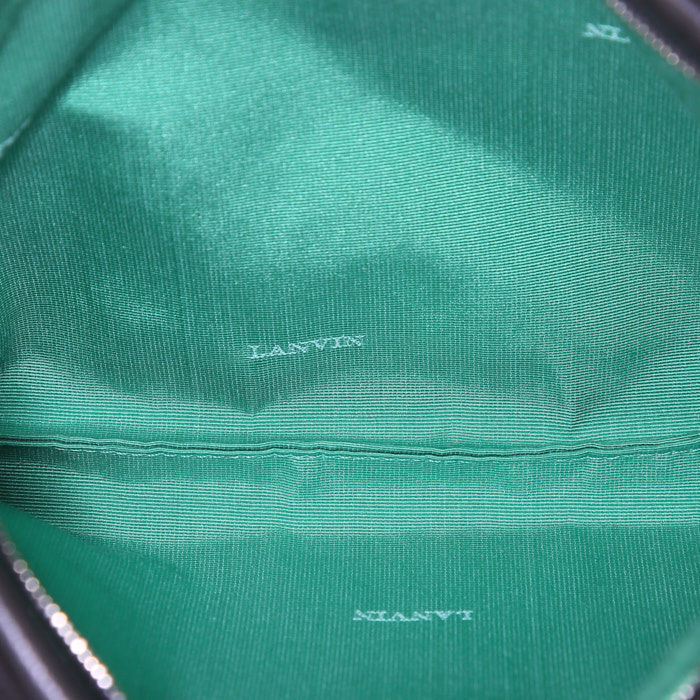 Bolsito de mano Lanvin Amalia en cuero acolchado negro - Detail D2