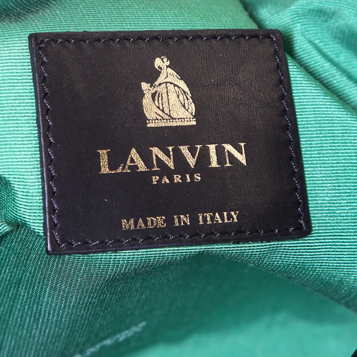 Bolsito de mano Lanvin Amalia en cuero acolchado negro - Detail D3