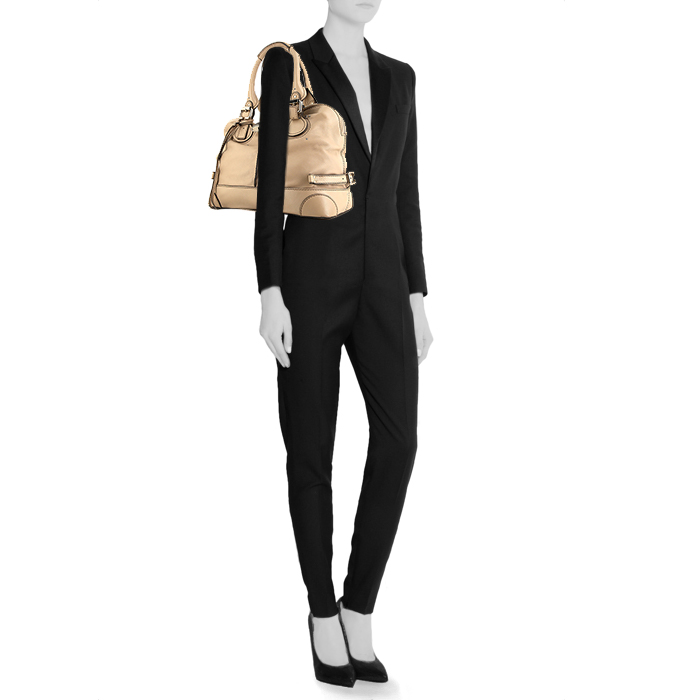 Sac à main Chloé Paddington grand modèle en cuir beige - Detail D1