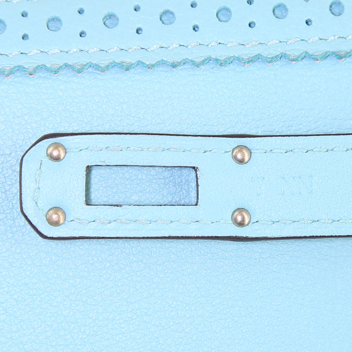 Hermès Kelly Ghillies wallet in Bleu Atoll Swift leather - Detail D3
