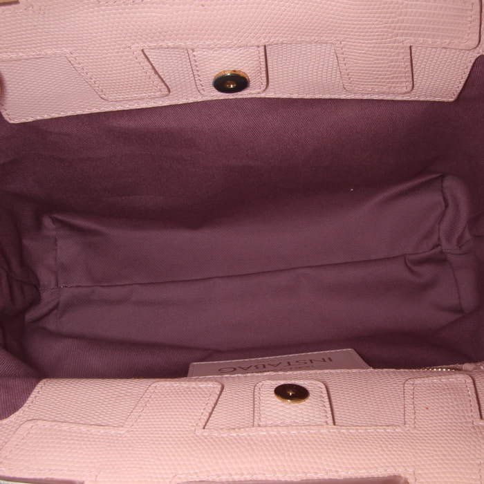 Borsa a tracolla Dolce & Gabbana Instabag in tela beige a fiori e pelle rosa - Detail D3