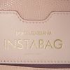 Borsa a tracolla Dolce & Gabbana Instabag in tela beige a fiori e pelle rosa - Detail D4 thumbnail