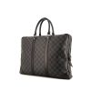 Porte-documents Louis Vuitton Voyage en toile damier grise et cuir noir - 00pp thumbnail