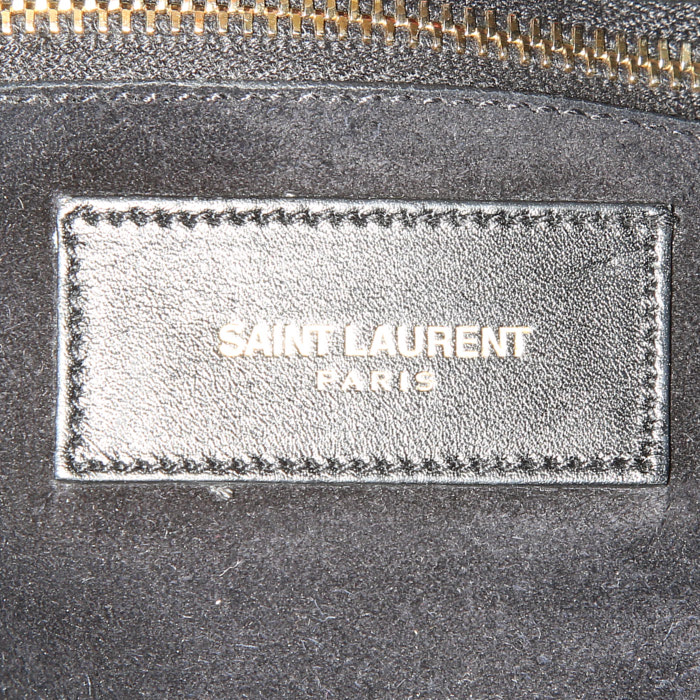 Saint Laurent Duffle medium model shoulder bag in black leather - Detail D4