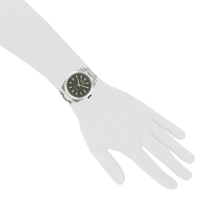 Rolex Milgauss watch in stainless steel Ref: 116400 Circa 2016 - Detail D1