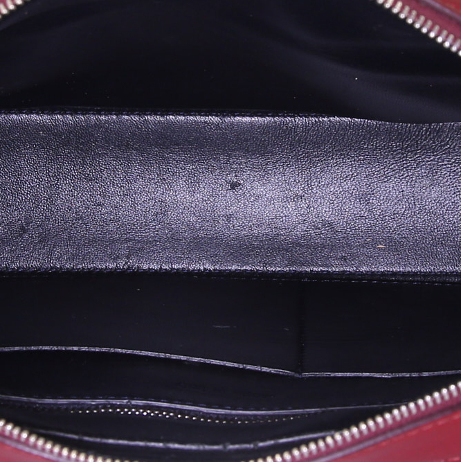 Celine Side Lock handbag in burgundy box leather - Detail D2