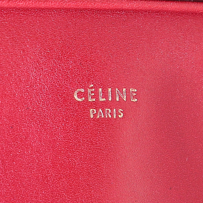 Sac à main Celine Side Lock en cuir box bordeaux - Detail D3