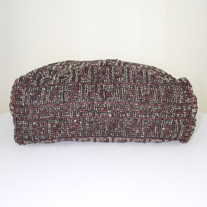 Bolso Cabás Fendi en tela Monogram marrón y verde - Detail D4