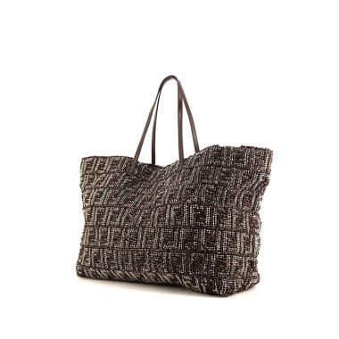 Sac cabas Fendi en tissu monogram marron et vert