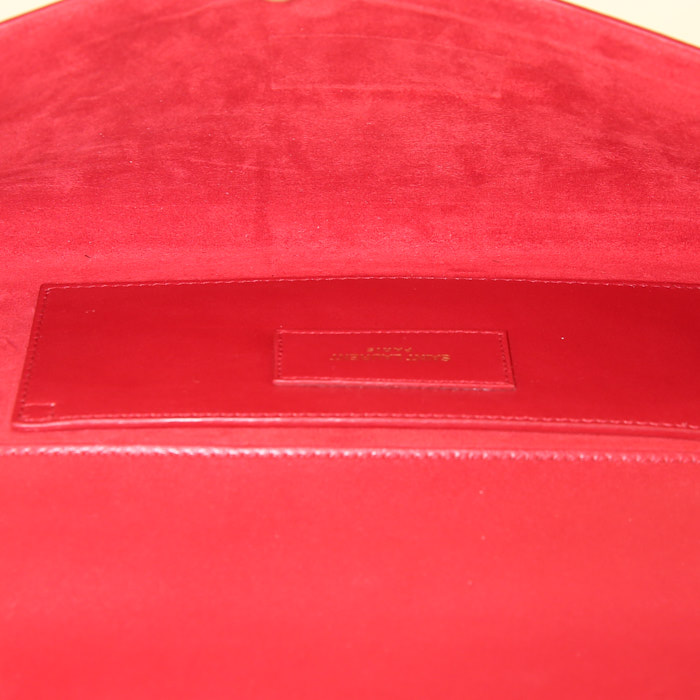 Saint Laurent Lutetia pouch in red box leather - Detail D2