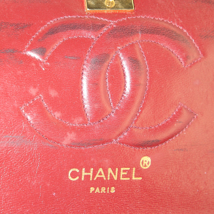 Bolso bandolera Chanel Vintage en cuero acolchado negro - Detail D3