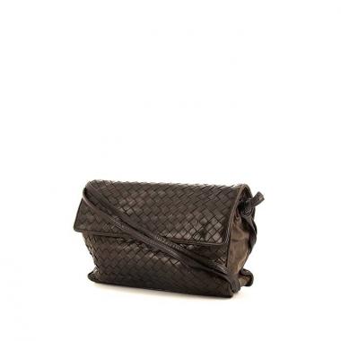 Sac porté épaule ou main Bottega Veneta Messenger en cuir tressé marron
