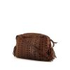 Bottega Veneta shoulder bag in brown braided leather and brown suede - 00pp thumbnail