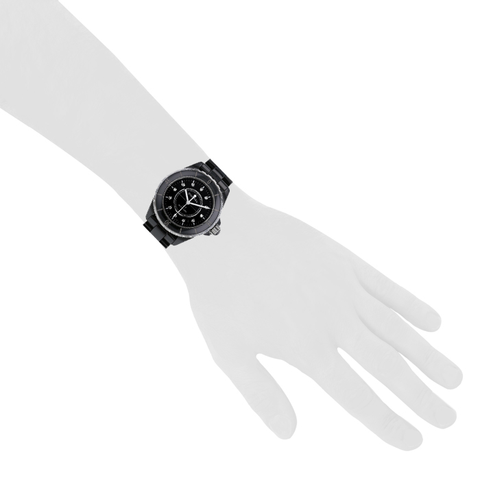 Chanel J12 watch in black ceramic Circa  2010 - Detail D1