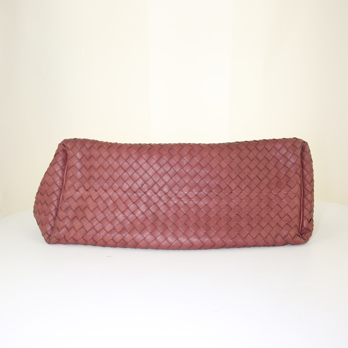 Borsa Bottega Veneta Sloane in pelle intrecciata bordeaux - Detail D4