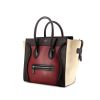 Celine Luggage medium model handbag in burgundy and black leather and beige suede - 00pp thumbnail