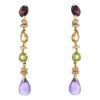 Articulated Venitiennes pendants earrings in yellow gold,  diamonds and colored stones - 00pp thumbnail