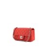 Chanel Timeless small model handbag in red quilted grained leather - 00pp thumbnail