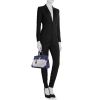 Hermès Birkin Ghillies handbag in grey canvas and blue Swift leather - Detail D1 thumbnail
