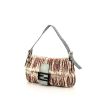Fendi Baguette handbag in white furr and blue water snake - 00pp thumbnail