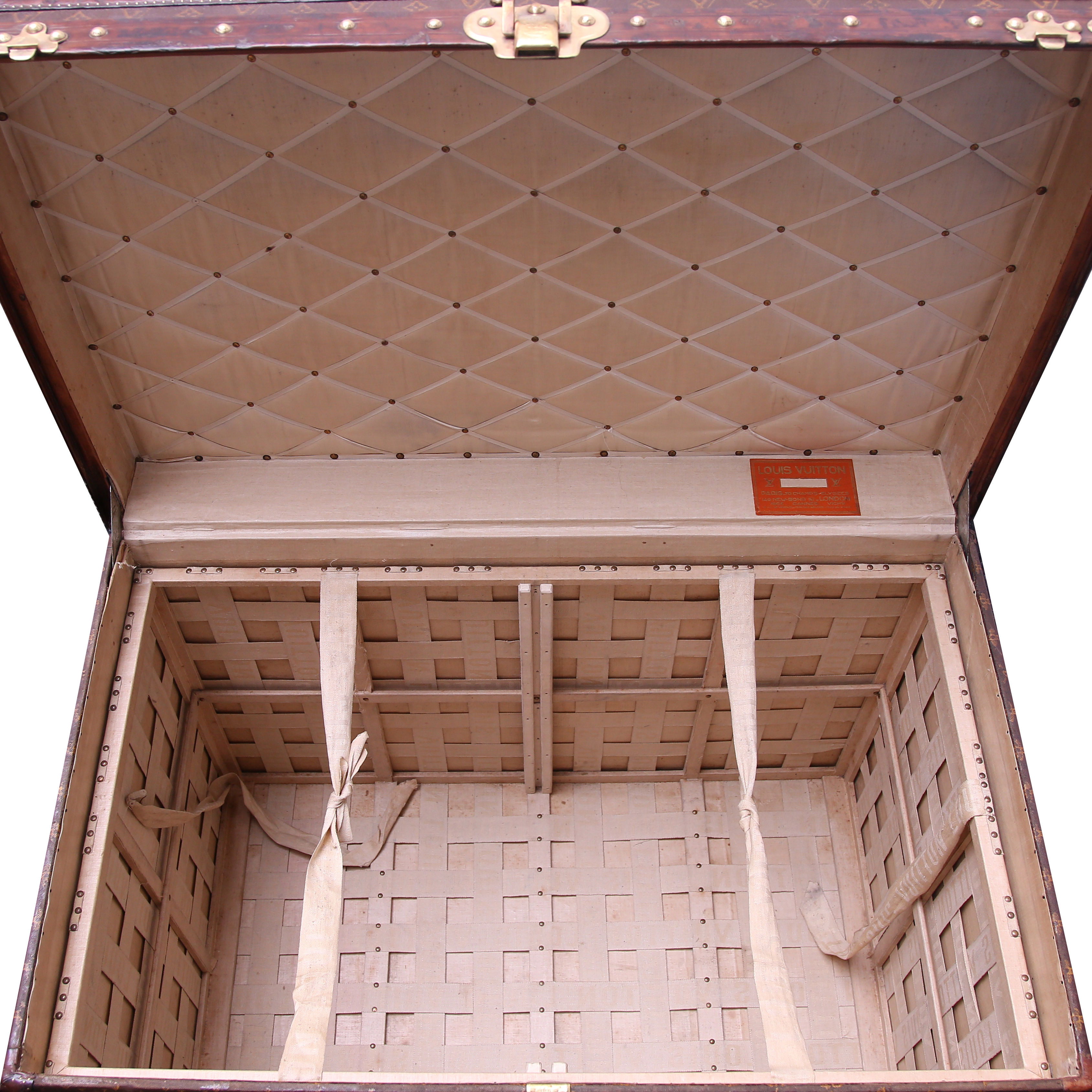 Louis Vuitton Courrier trunk in monogram canvas and natural leather - Detail D3