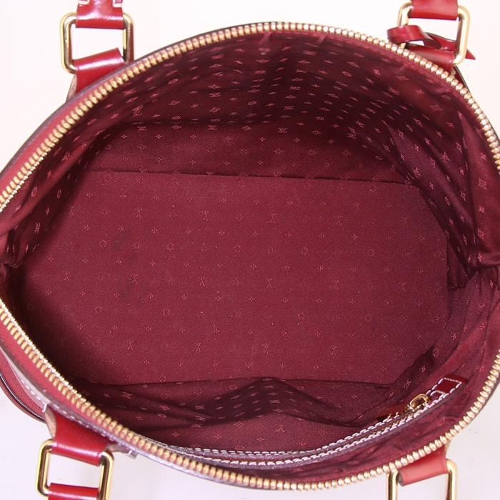 Borsa Louis Vuitton Lockit  in pelle martellata rossa - Detail D2