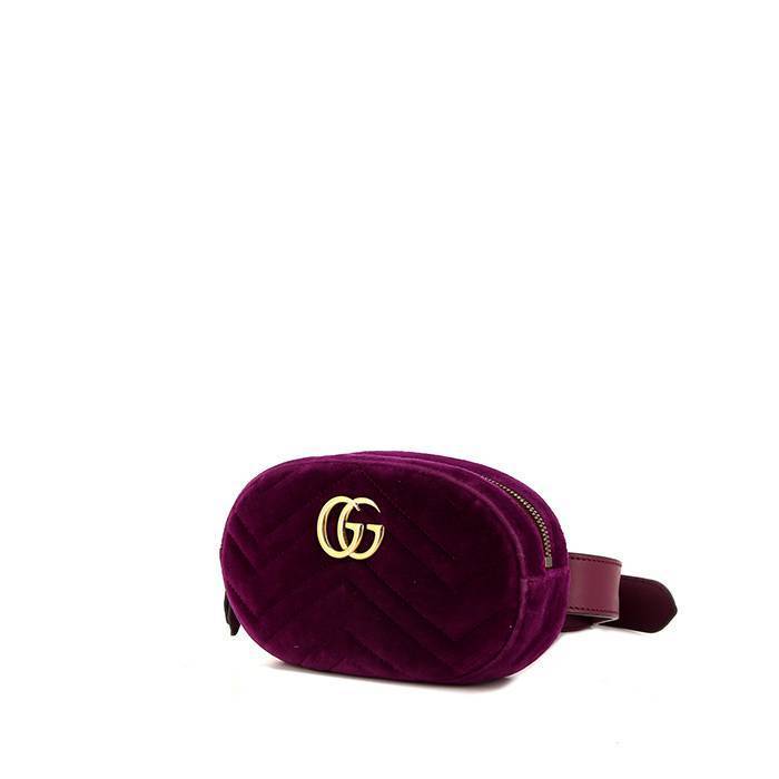 Pochette-ceinture Gucci GG Marmont en velours matelassé violet
