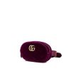 Gucci GG Marmont clutch-belt in purple quilted velvet - 00pp thumbnail