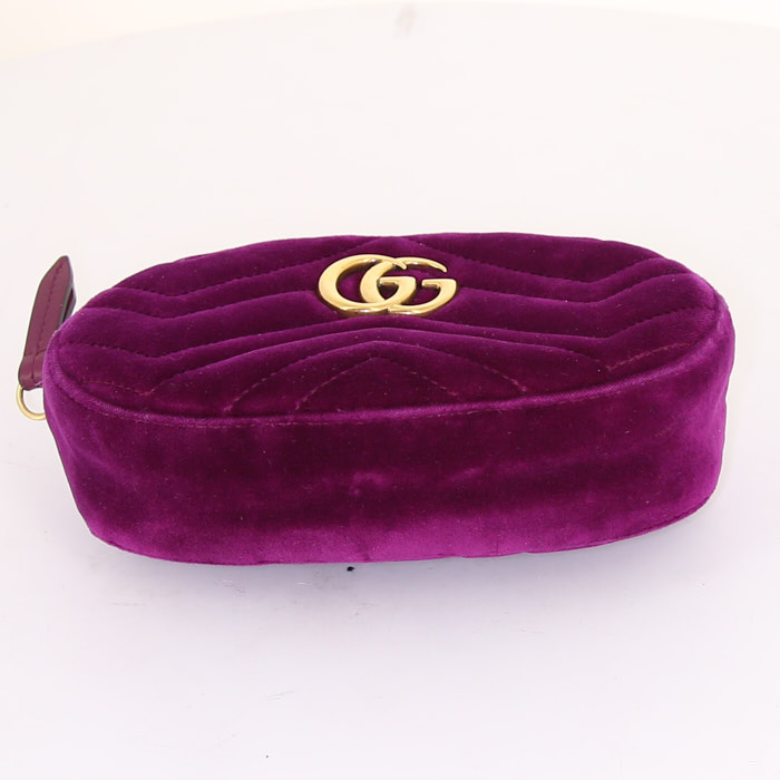 Pochette-cintura Gucci GG Marmont in velluto trapuntato viola - Detail D5