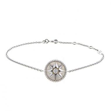 Bracelet Dior Rose des vents en or blanc,  nacre blanche et diamant