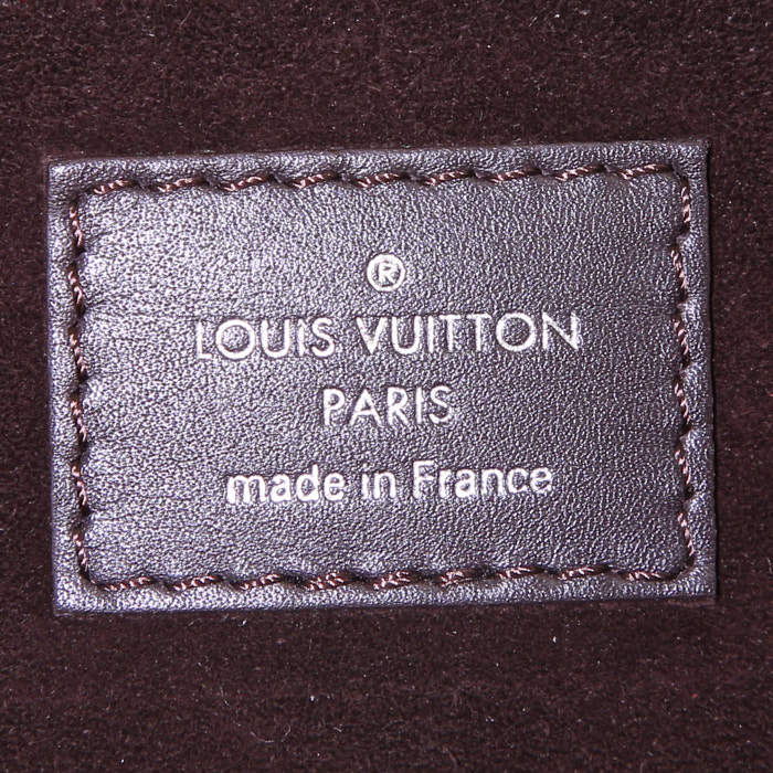 Louis Vuitton Tote W shopping bag in yellow and brown leather - Detail D3