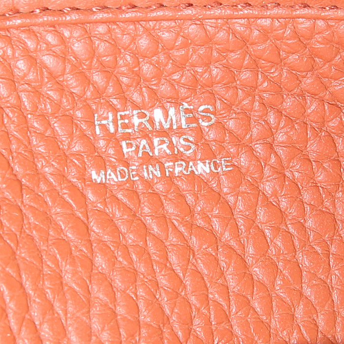 Borsa a tracolla Hermes Evelyne modello medio in pelle taurillon clemence rossa - Detail D3