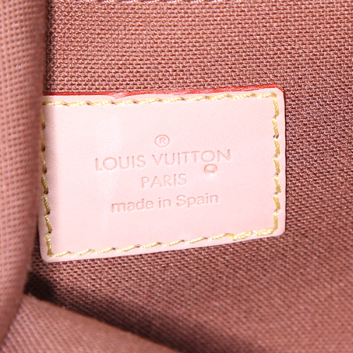 Louis Vuitton Keepall 60 cm travel bag in brown monogram canvas and natural leather - Detail D6