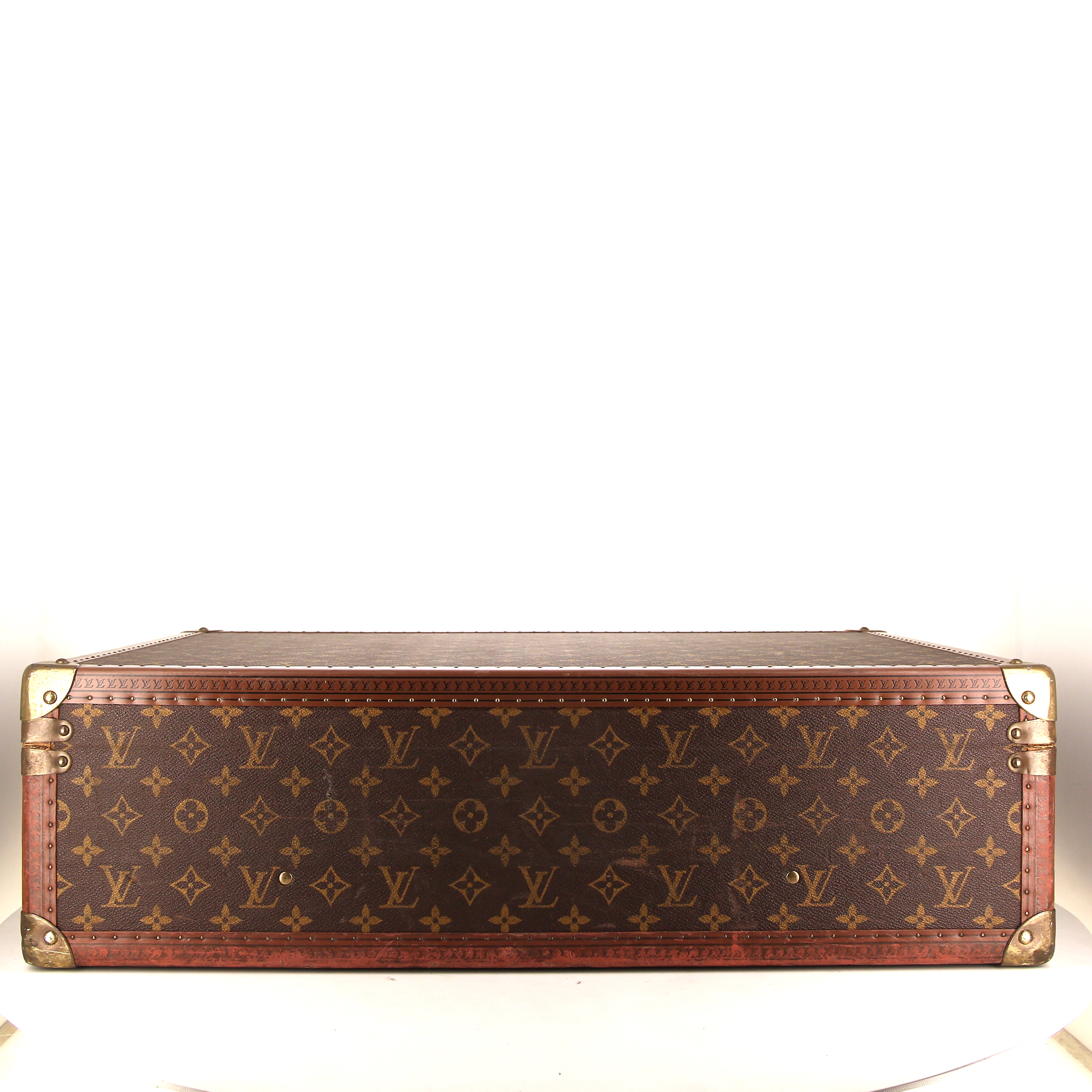 Louis Vuitton Bisten 60 cm suitcase in monogram canvas and natural leather - Detail D5