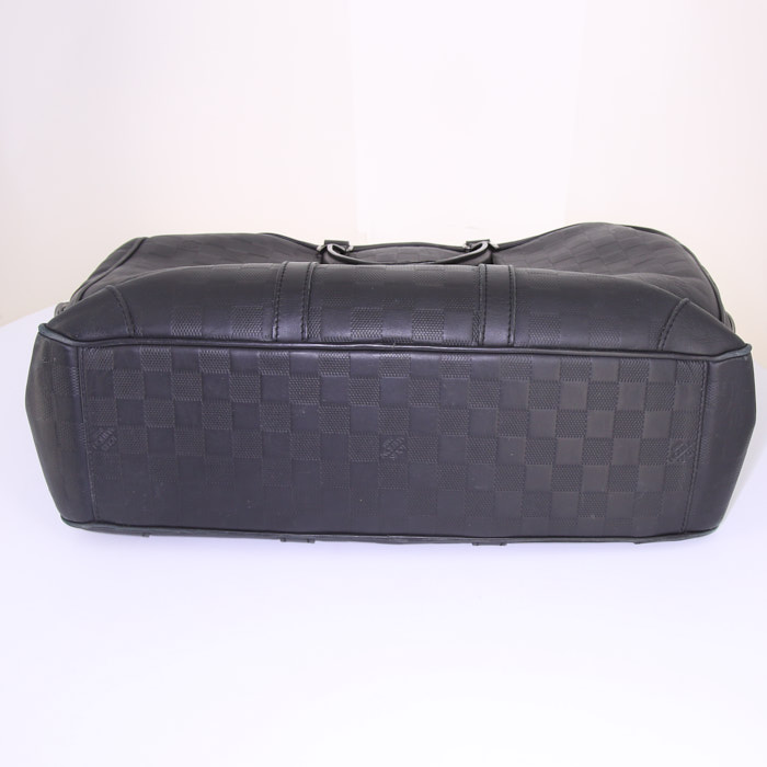 Louis Vuitton Voyage briefcase in anthracite grey leather - Detail D4