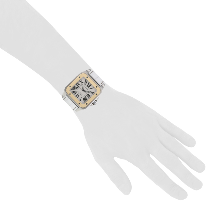 Cartier Santos-100 watch in gold and stainless steel Ref:  2656 Circa  2000 - Detail D1