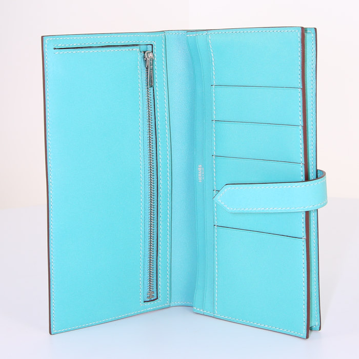 Hermès Béarn wallet in blue box leather - Detail D4