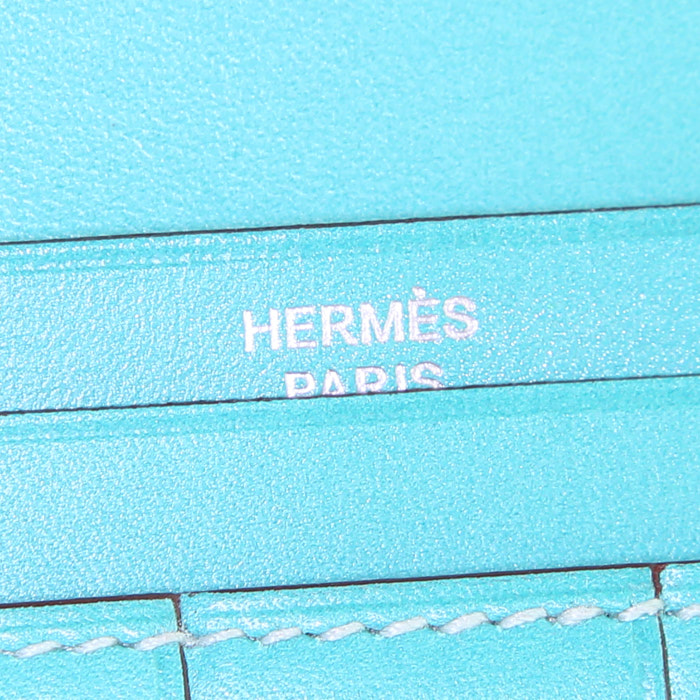 Hermès Béarn wallet in blue box leather - Detail D5