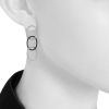 Paire de pendants d'oreilles Vintage en or blanc,  diamants et diamants noirs - Detail D1 thumbnail