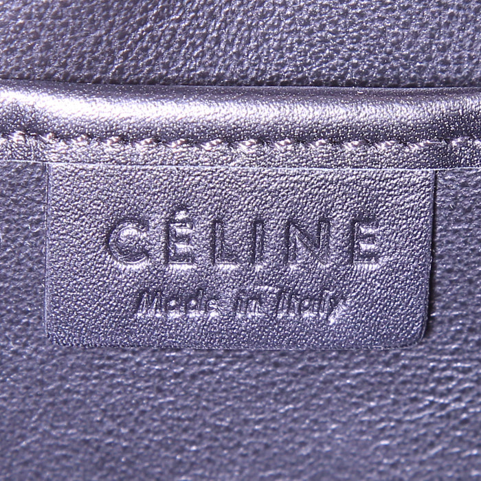 Celine Luggage Nano shoulder bag in beige and black tricolor leather and blue suede - Detail D4